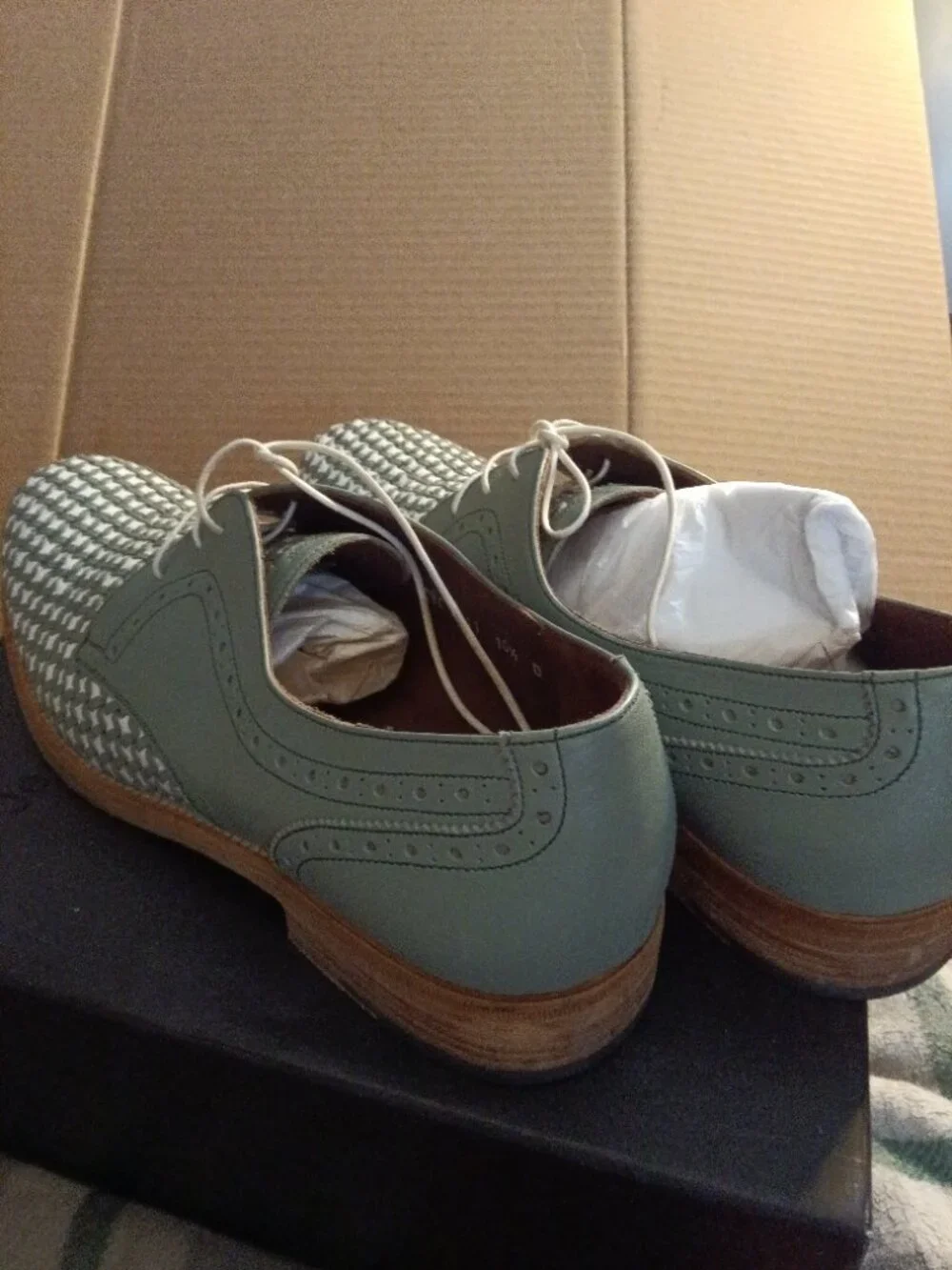 SALVATORE Ferragamo Dress Shoes-Light Green/Grey  Size 10.5